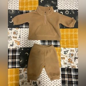 Beige Gap fleece two piece outfit set